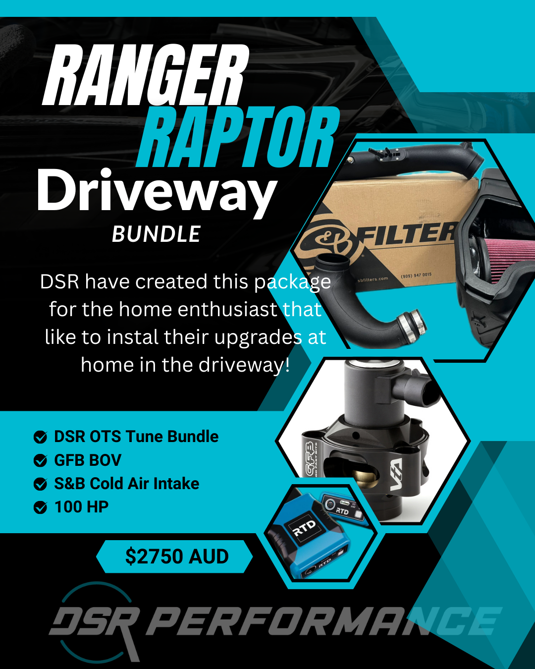 Next Gen Ranger Raptor OTS Tuning Bundle with S&B Cold air intake & GFB BOV